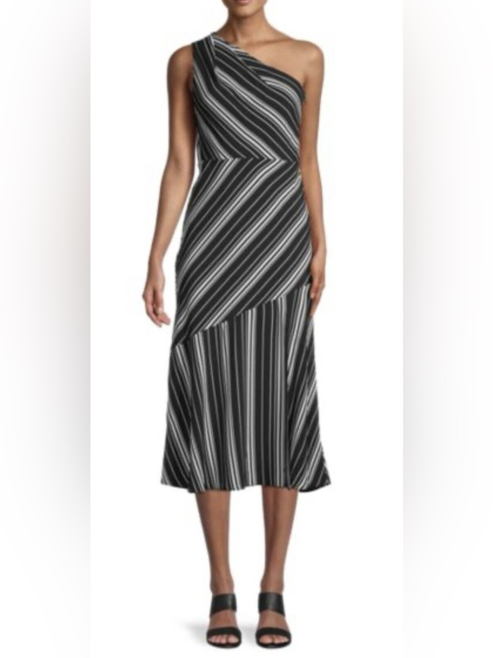 Sam Edelman Striped One Shoulder Midi Dress 2